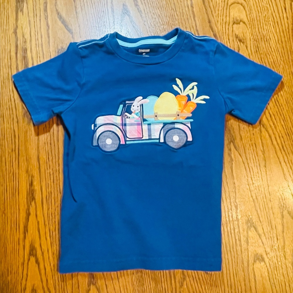 Gymboree Boys 4T Embroidered Easter Spring Celebrations Easter Bunny T-Shirt